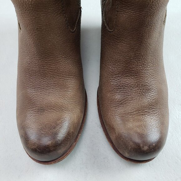 Kork Ease Michelle Ankle Boot Womens 8.5 Brown Leather Side Zip Heeled Wedge - Picture 8 of 15